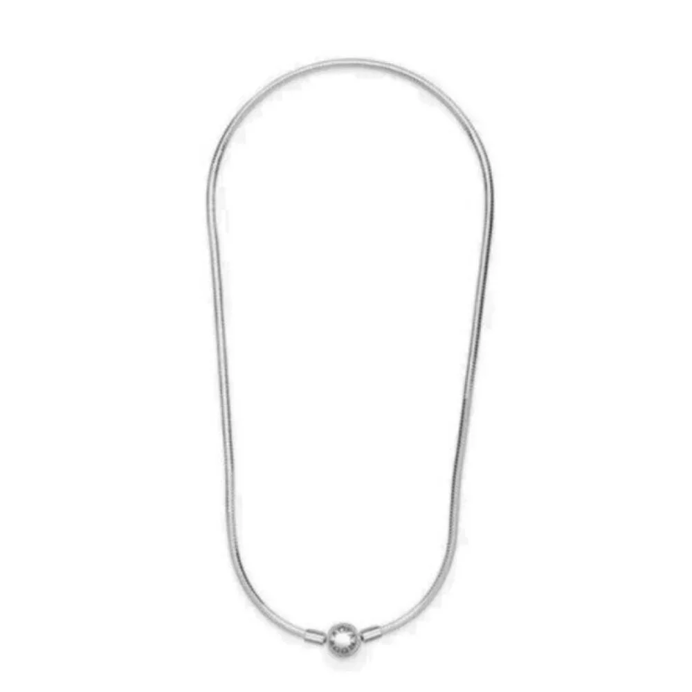 ✅Pandora Moments Snake Silver Chain Necklace Class 50cm Chain Necklace Round